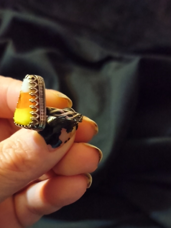 Jewelry - Candy Corn Ring Sterling Silver Sz6 Halloween